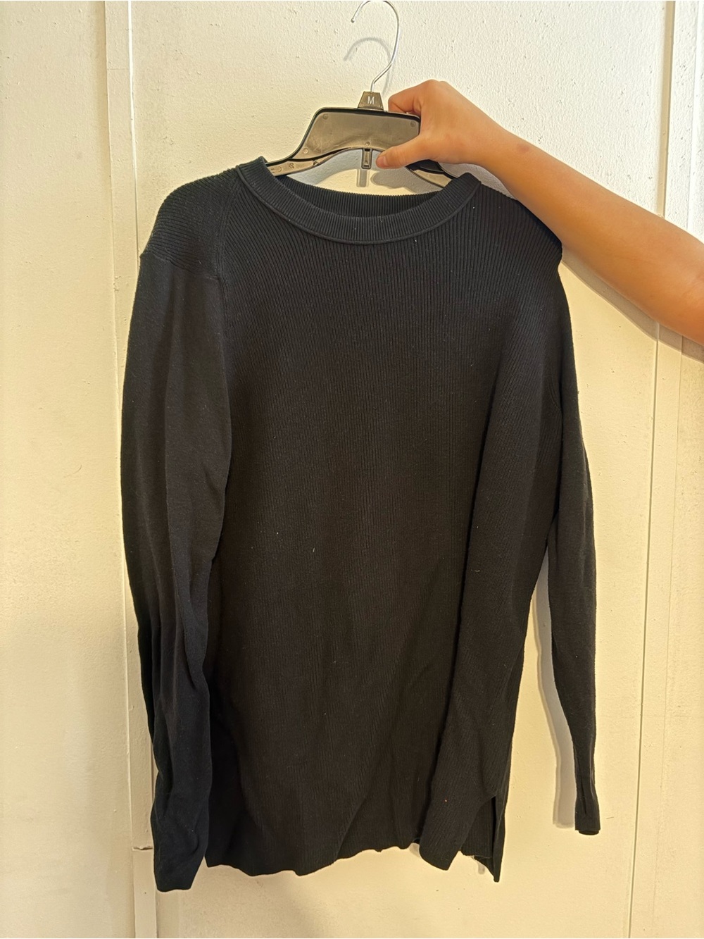 lululemon athletica Black Ribbed Knit Pullover